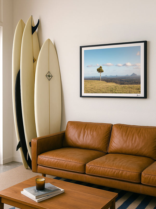 One Tree Hill 01 - Glass House Mountains Wall Art Print