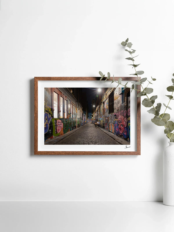 Laneway Lights – Melbourne Street Art Wall Art Print