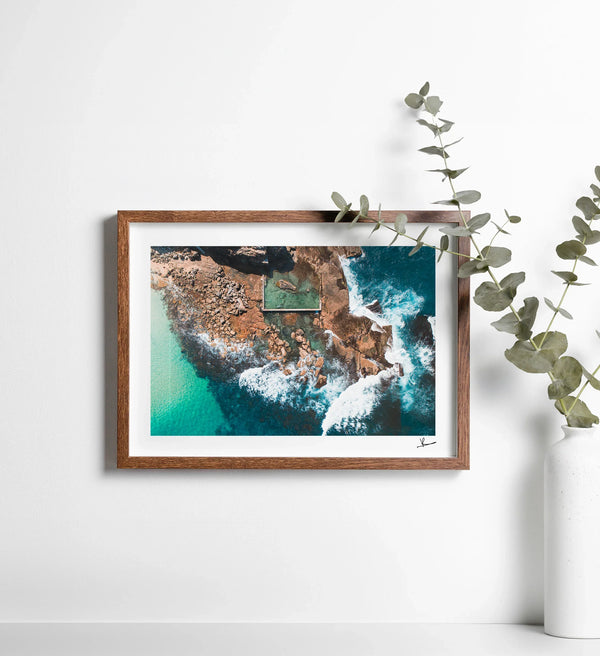 Low Tide Geometry – North Curl Curl Pool Aerial Wall Art Print