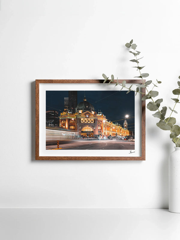 Flinders Street Station (night time) - Wall Art Print