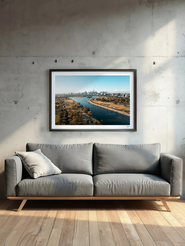 Melbourne Skyline 02 - Albert Park Wall Art Print
