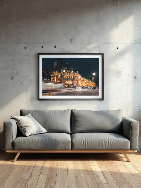 Flinders Street Station (night time) - Wall Art Print