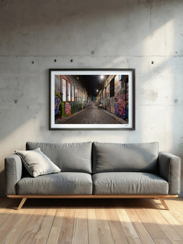 Laneway Lights – Melbourne Street Art Wall Art Print
