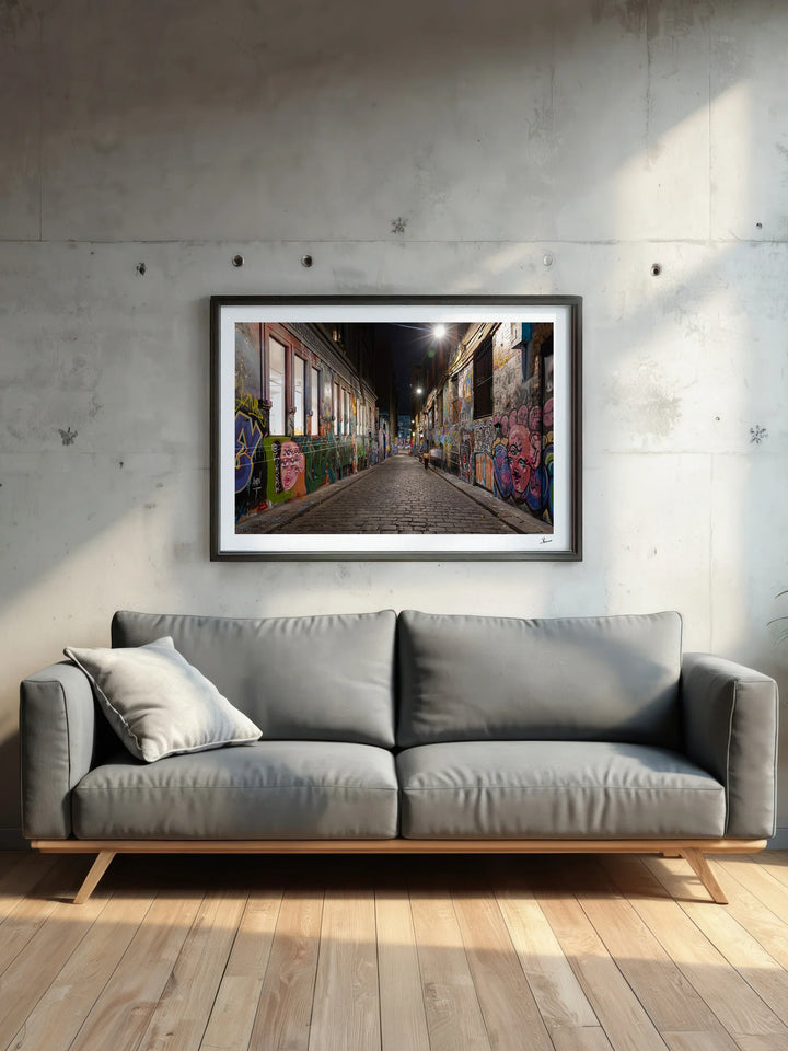 Laneway Lights – Melbourne Street Art Wall Art Print