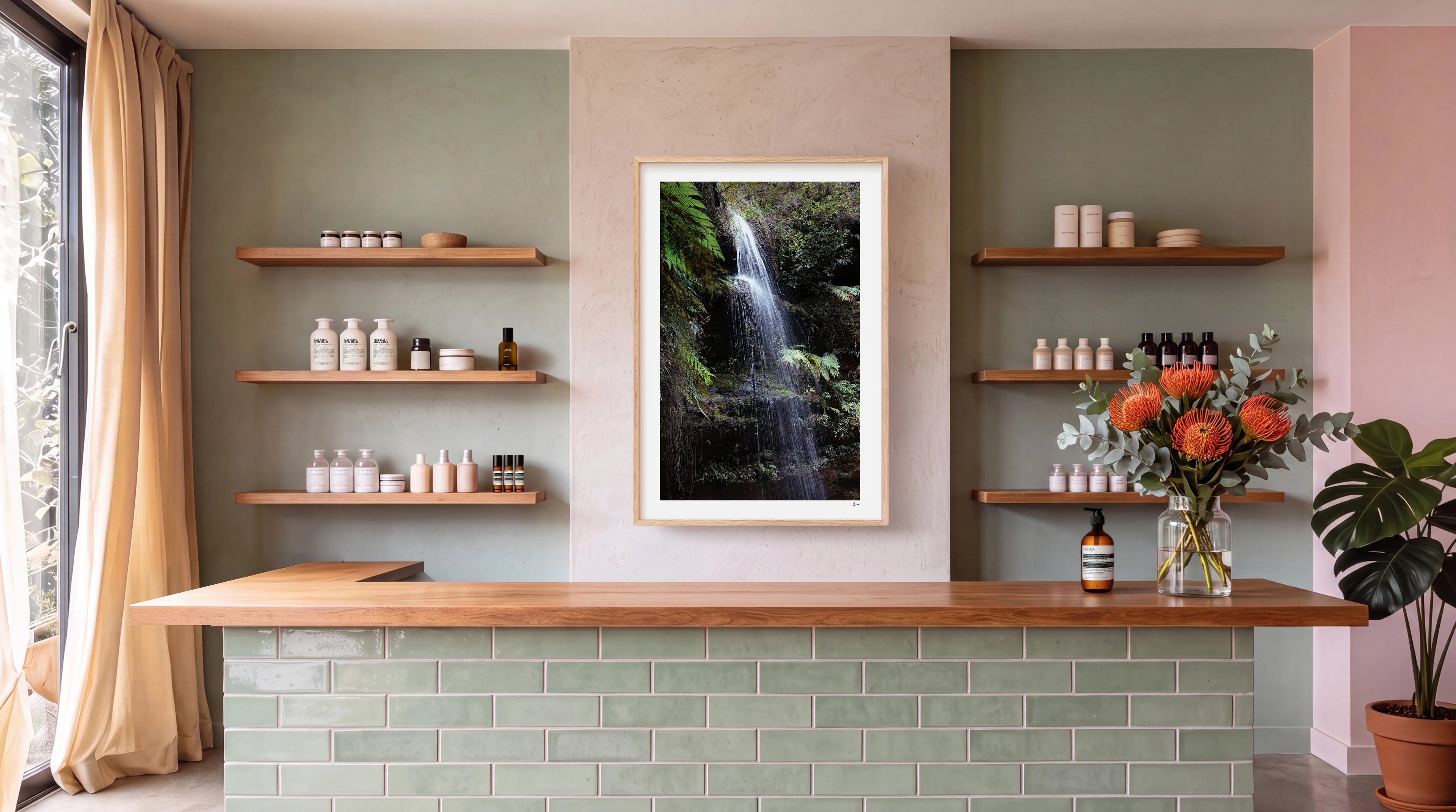 Blue Mountains 05 - Waterfall - Wall Art Print