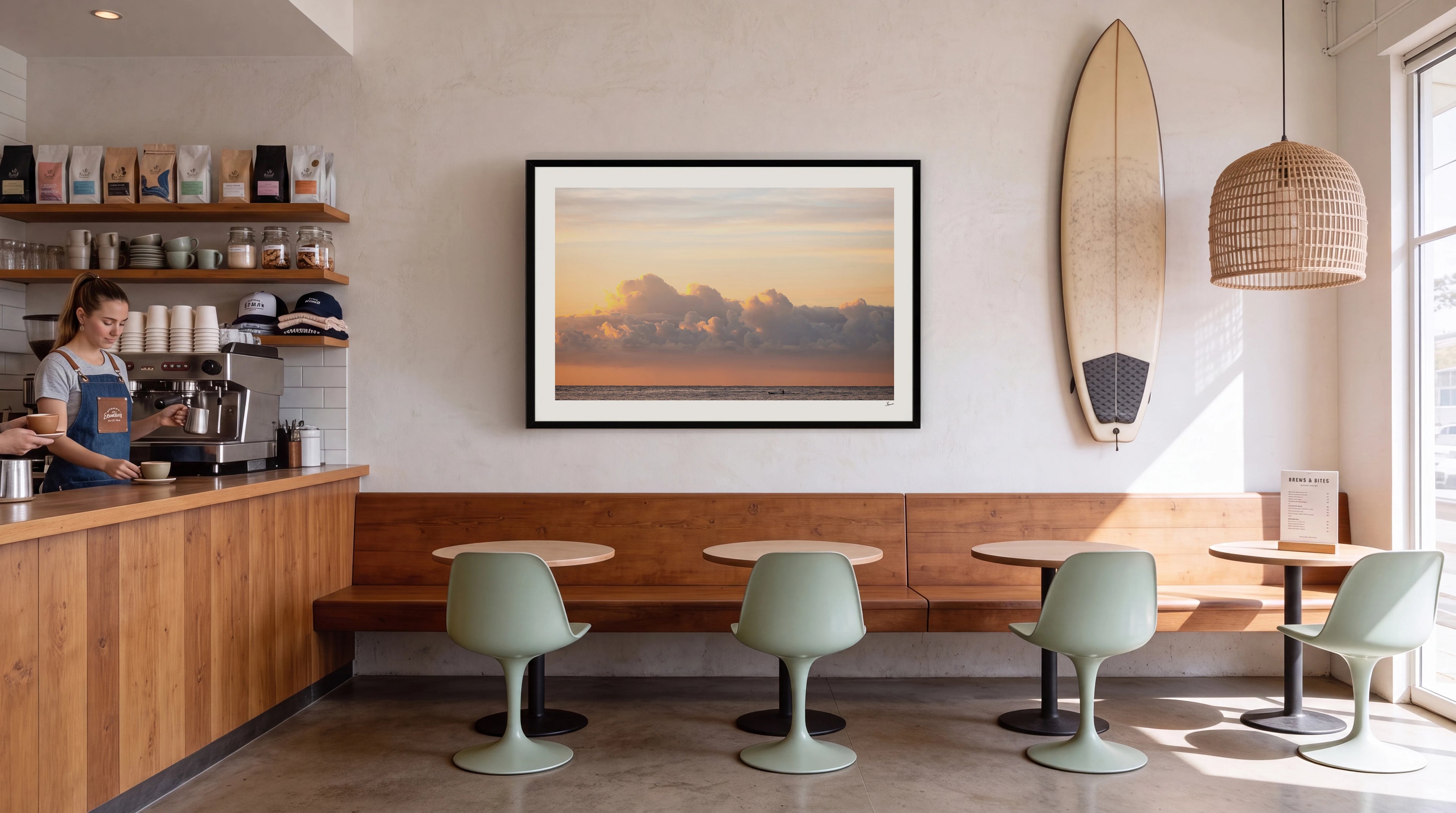 Paddle into Sunrise - Bondi Beach Wall Art Print