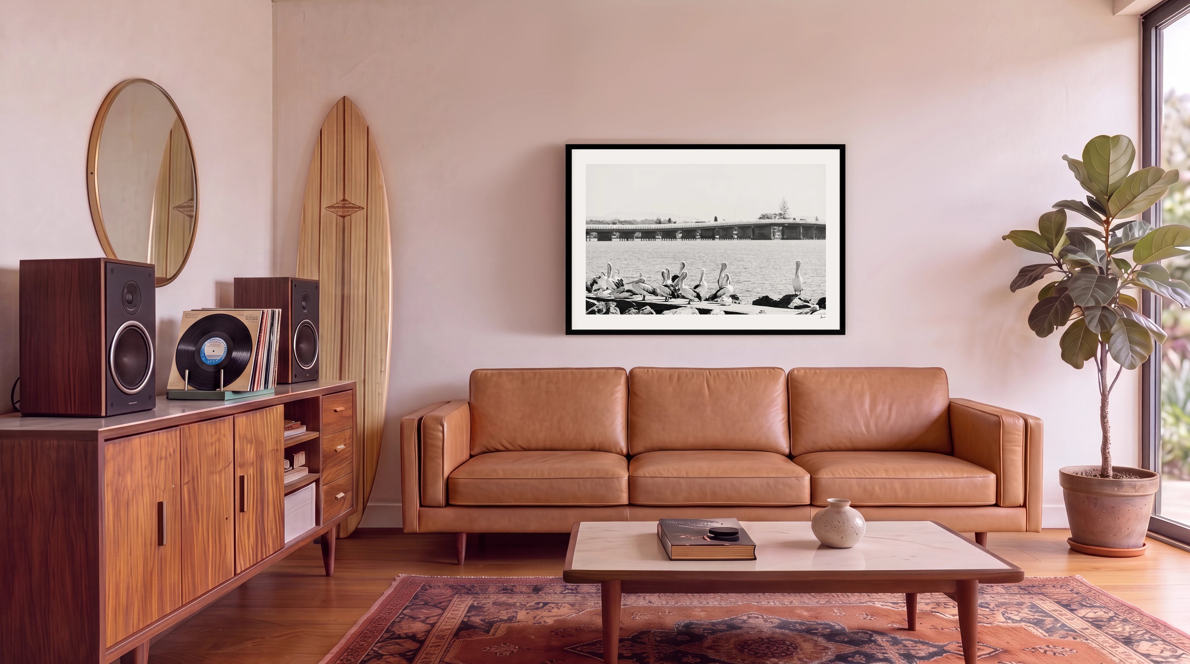 Tuncurry Bridge 02 (B&W) - Forster Wall Art Print