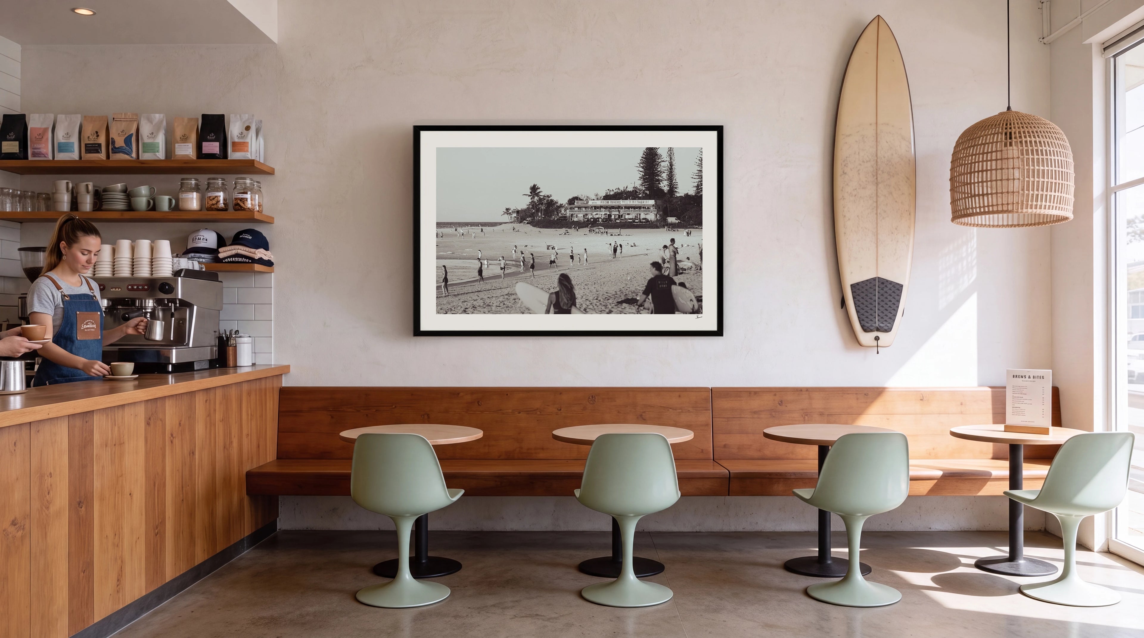 From Where You'd Rather Be (B&W) - Gold Coast Wall Art Print