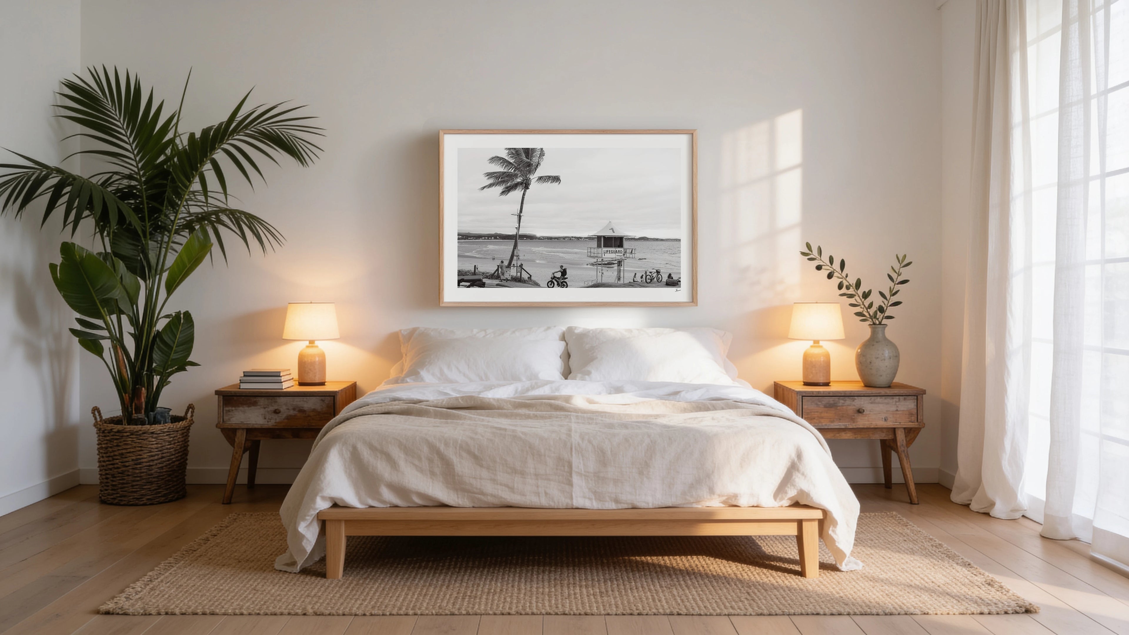 Tower 1 - Black & White Gold Coast Wall Art Print