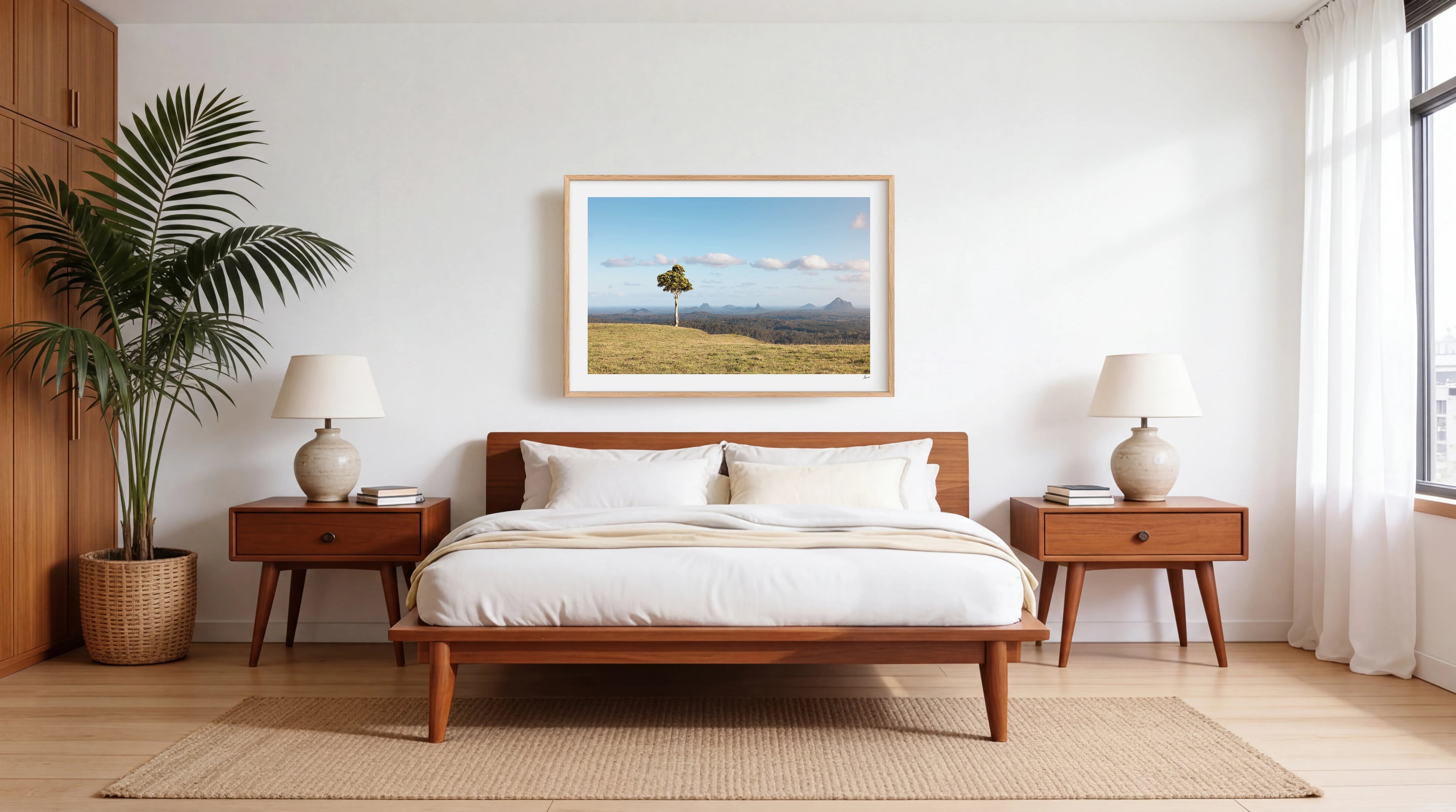 One Tree Hill 01 - Glass House Mountains Wall Art Print
