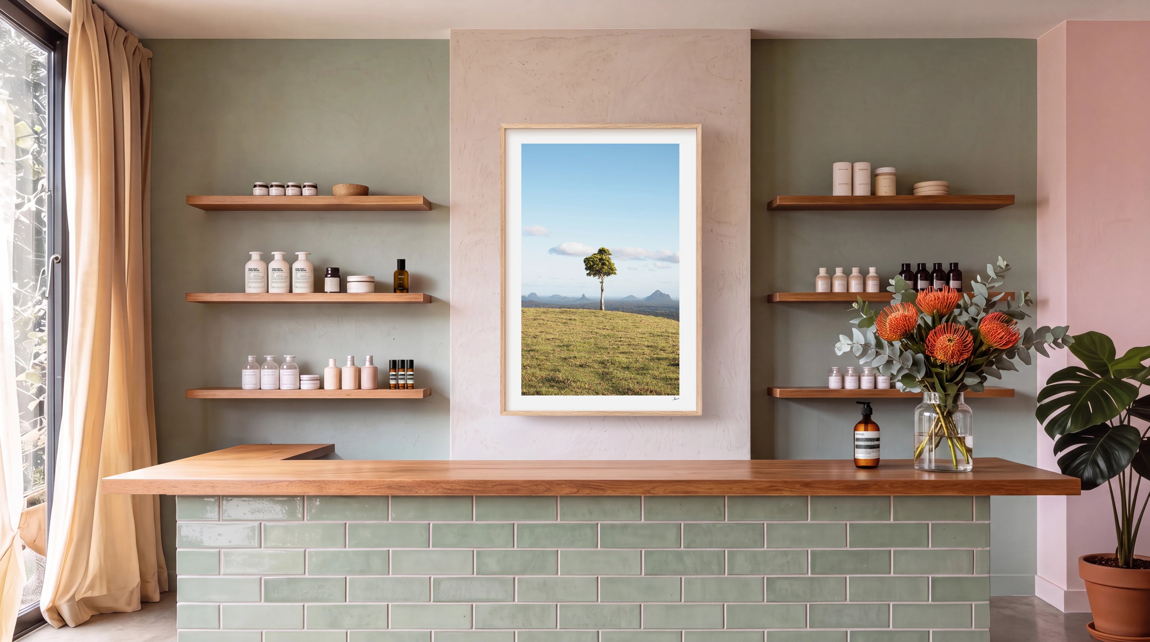 One Tree Hill 02 - Glass House Mountains Wall Art Print