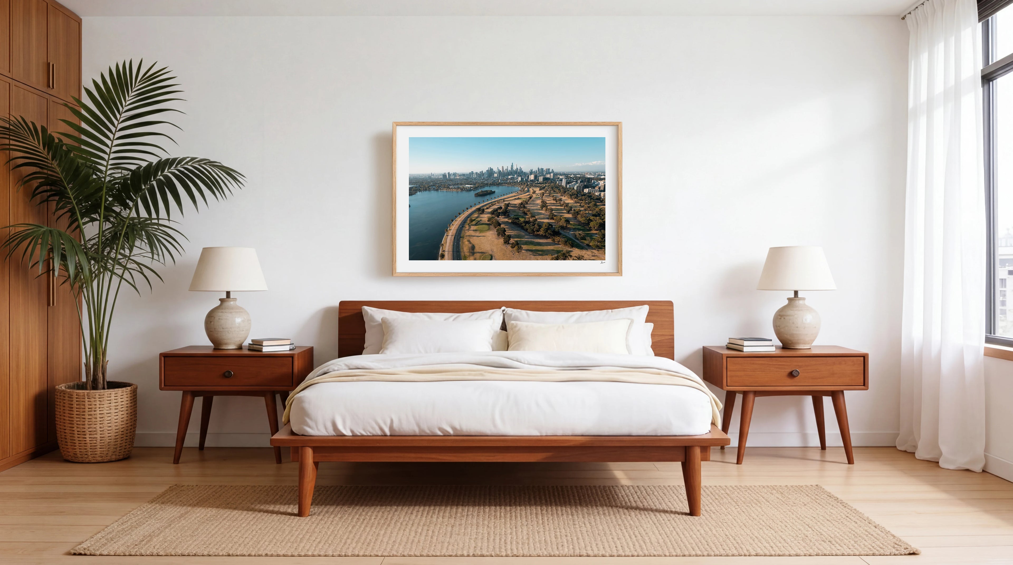 Melbourne Skyline 01 - Albert Park Wall Art Print