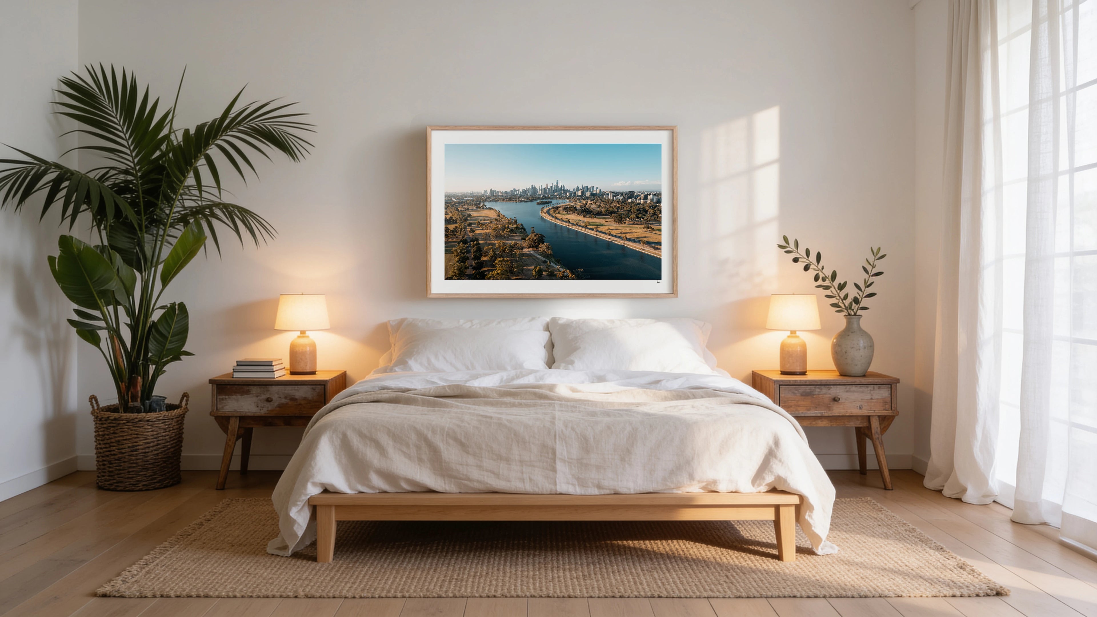Melbourne Skyline 02 - Albert Park Wall Art Print
