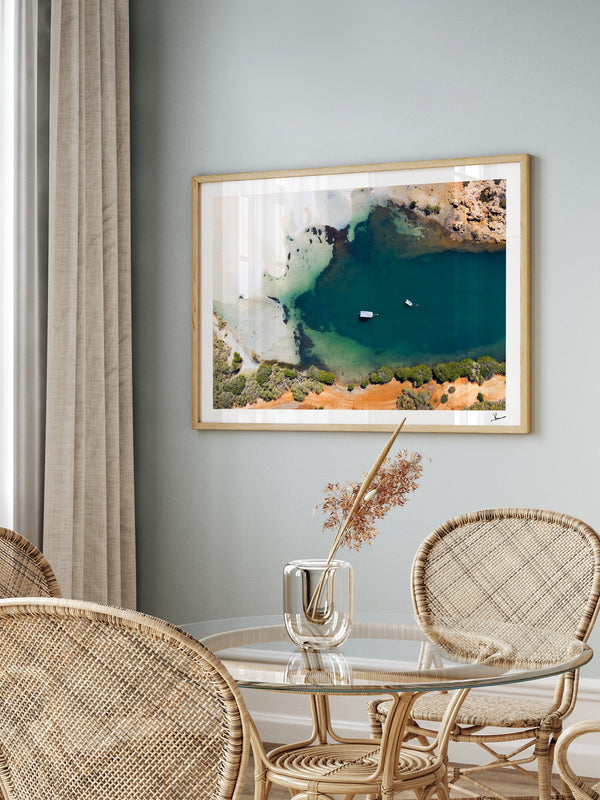 Yardie Creek — framed wall art print styled in a room · Australia Unseen