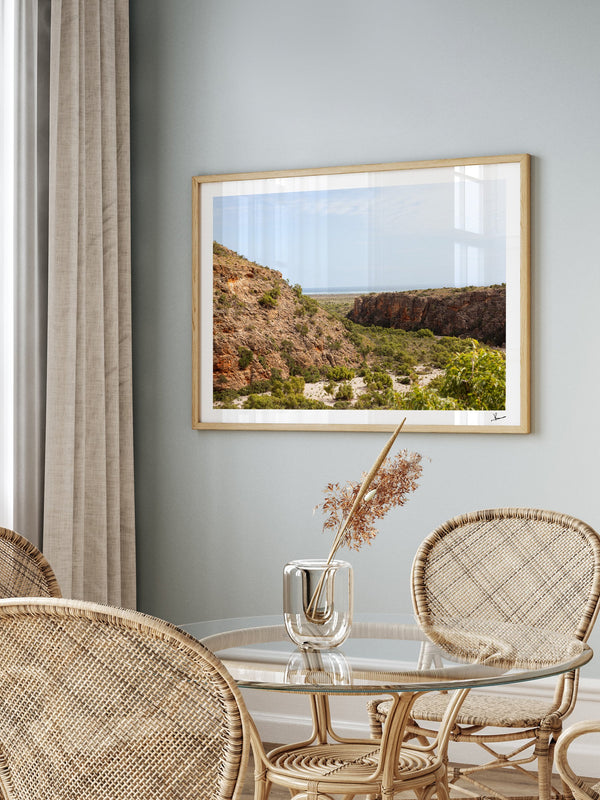 Mandu Mandu Gorge — framed wall art print styled in a room · Australia Unseen
