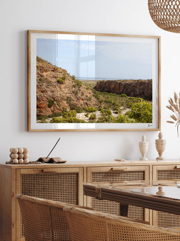 Mandu Mandu Gorge — framed wall art print styled in a room · Australia Unseen
