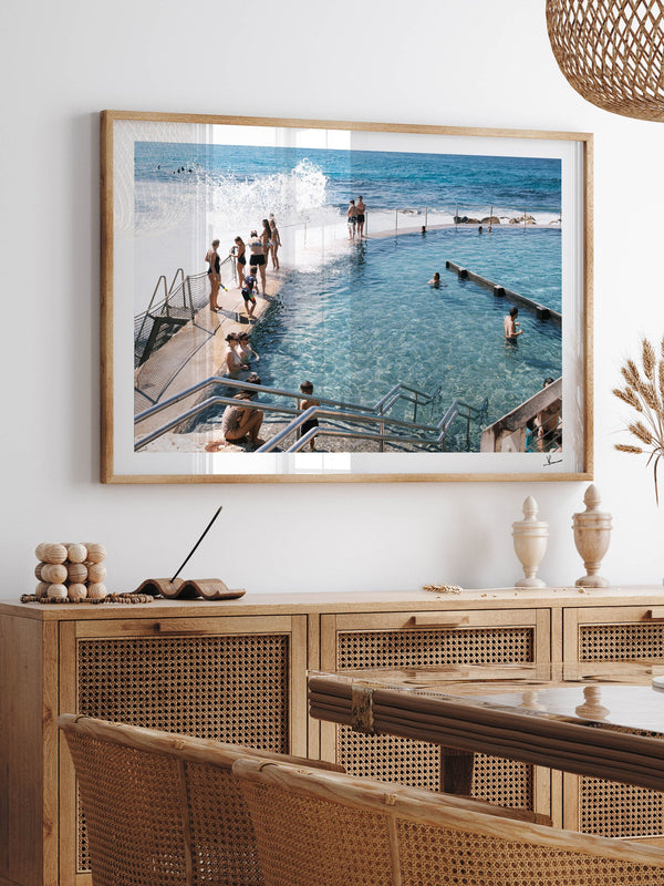 Bronte Pool — framed wall art print styled in a room · Australia Unseen