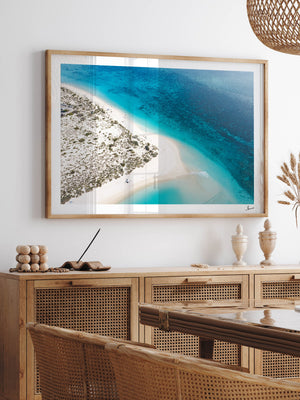 Turquoise Bay — framed wall art print styled in a room · Australia Unseen