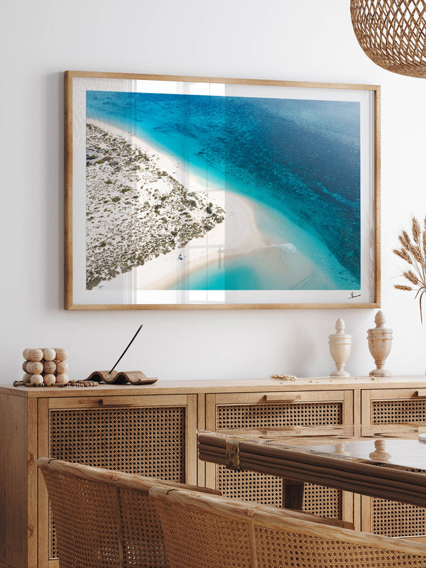 Turquoise Bay — framed wall art print styled in a room · Australia Unseen