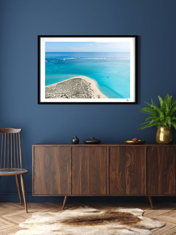 Sandy Bay — framed wall art print styled in a room · Australia Unseen