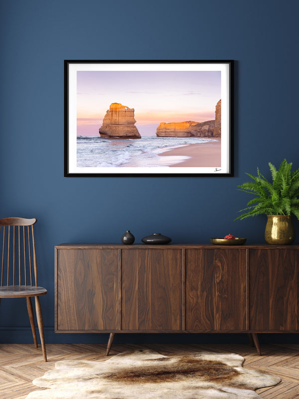 Gibson Steps 03 - Great Ocean Road — framed wall art print styled in a room · Australia Unseen