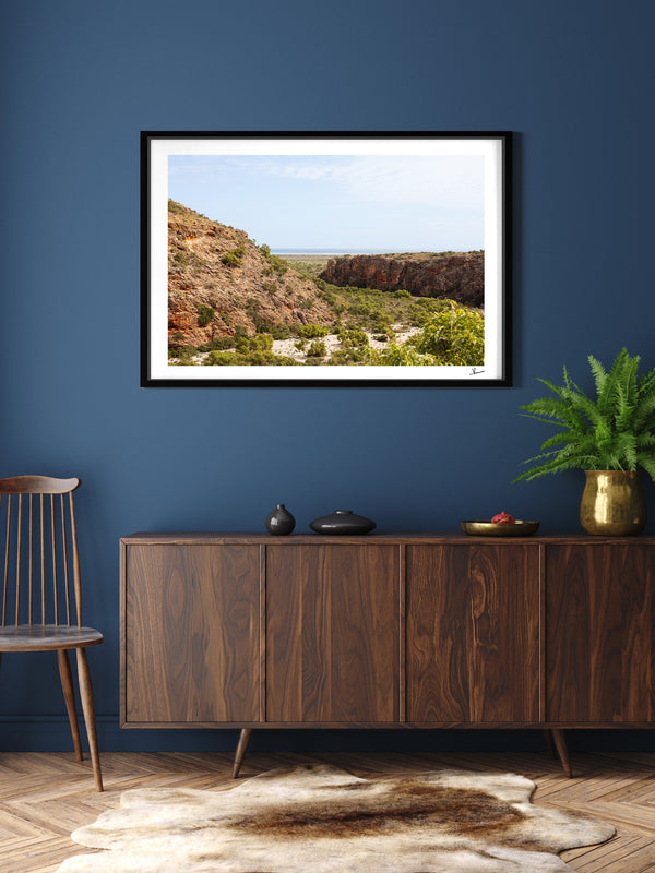 Mandu Mandu Gorge — framed wall art print styled in a room · Australia Unseen