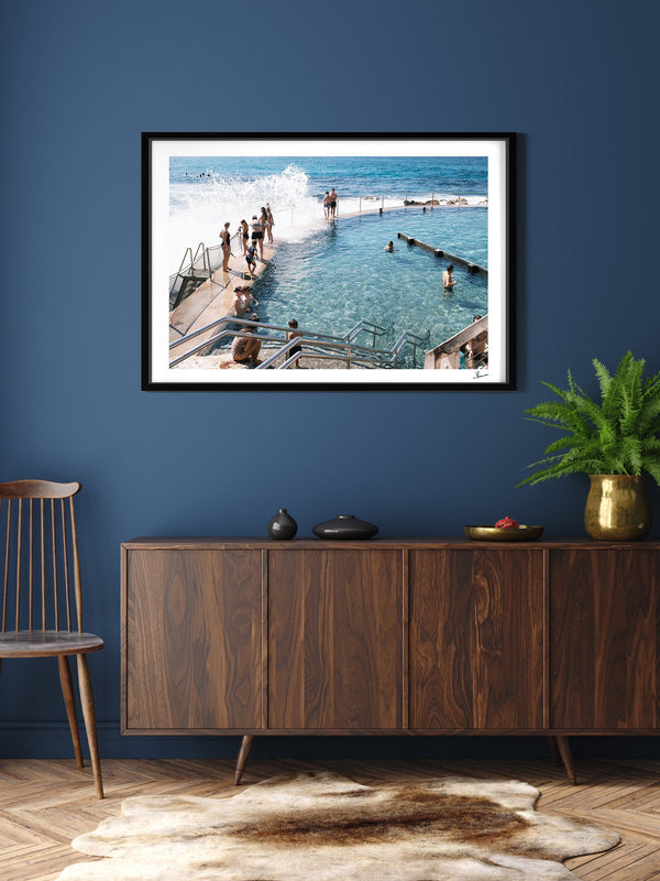 Bronte Pool — framed wall art print styled in a room · Australia Unseen