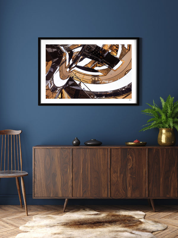 Mirror Atrium — framed wall art print styled in a room · Australia Unseen