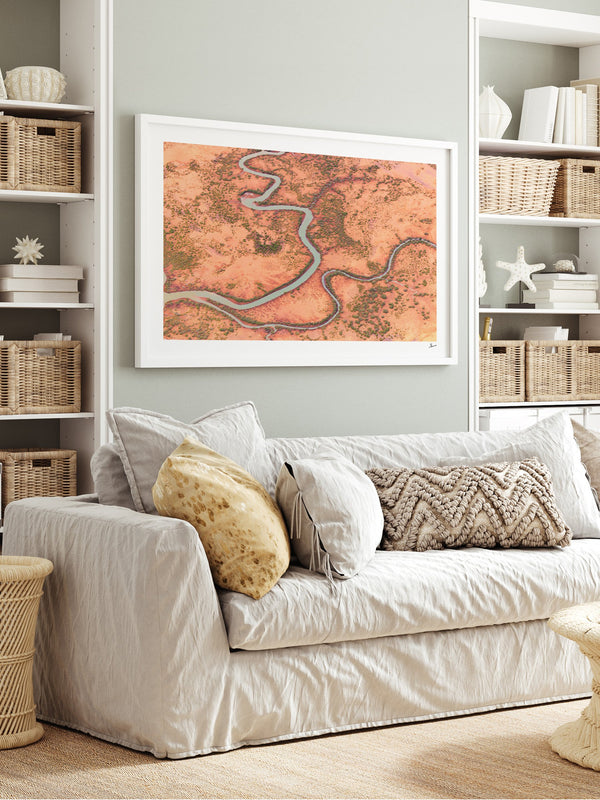 Loose Threads — framed wall art print styled in a room · Australia Unseen