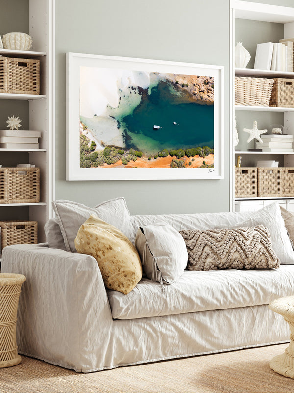 Yardie Creek — framed wall art print styled in a room · Australia Unseen