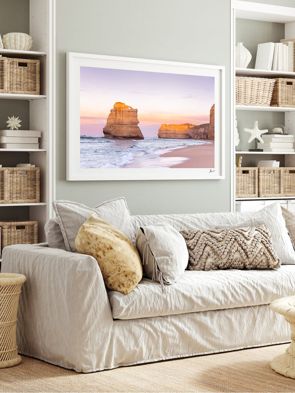 Gibson Steps 03 - Great Ocean Road — framed wall art print styled in a room · Australia Unseen