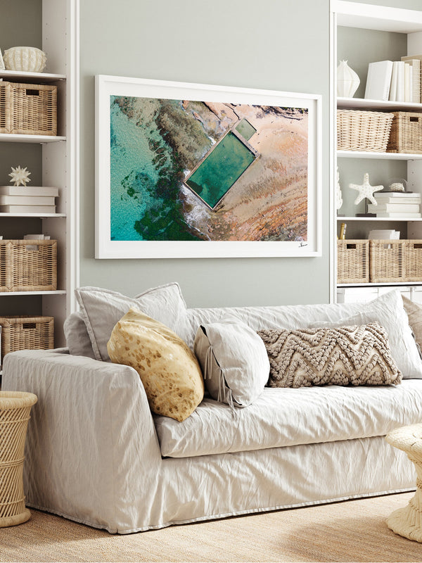 Bulli Rock Pool — framed wall art print styled in a room · Australia Unseen