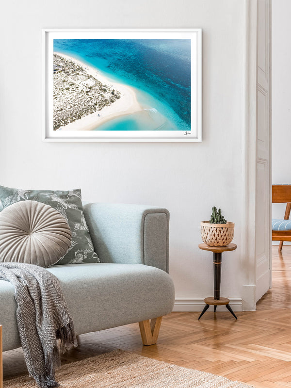 Turquoise Bay — framed wall art print styled in a room · Australia Unseen