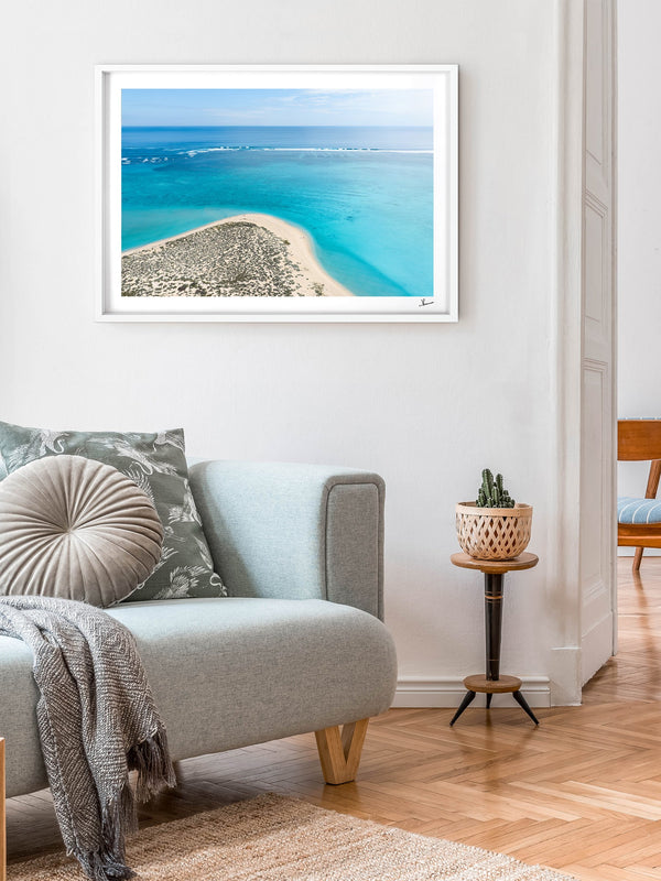 Sandy Bay — framed wall art print styled in a room · Australia Unseen