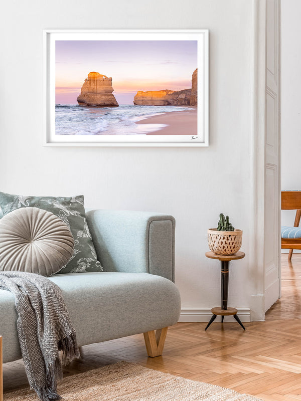 Gibson Steps 03 - Great Ocean Road — framed wall art print styled in a room · Australia Unseen
