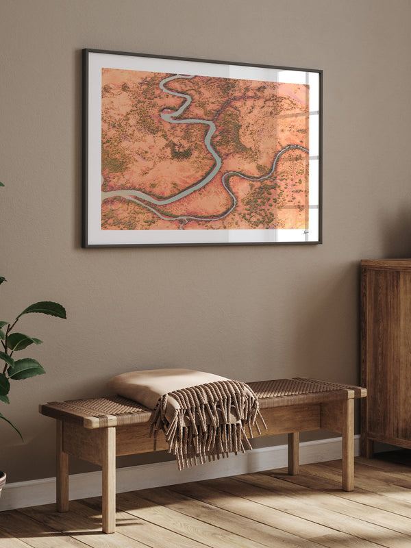 Loose Threads — framed wall art print styled in a room · Australia Unseen
