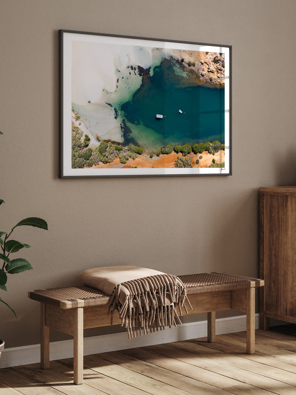 Yardie Creek — framed wall art print styled in a room · Australia Unseen
