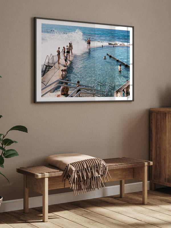 Bronte Pool — framed wall art print styled in a room · Australia Unseen