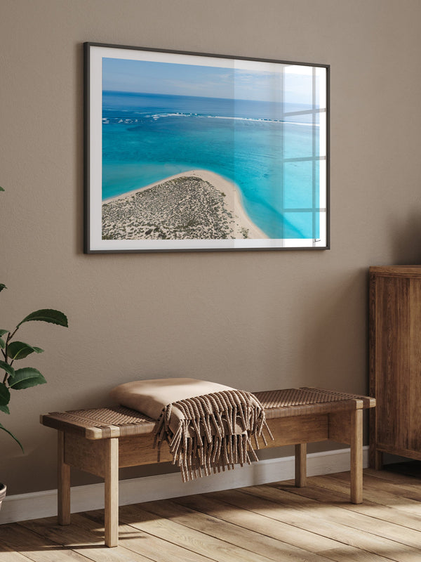 Sandy Bay — framed wall art print styled in a room · Australia Unseen