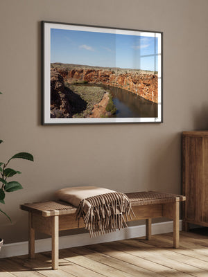 Yardie Creek — framed wall art print styled in a room · Australia Unseen