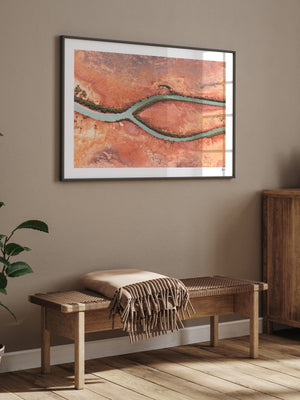 Wishbone — framed wall art print styled in a room · Australia Unseen