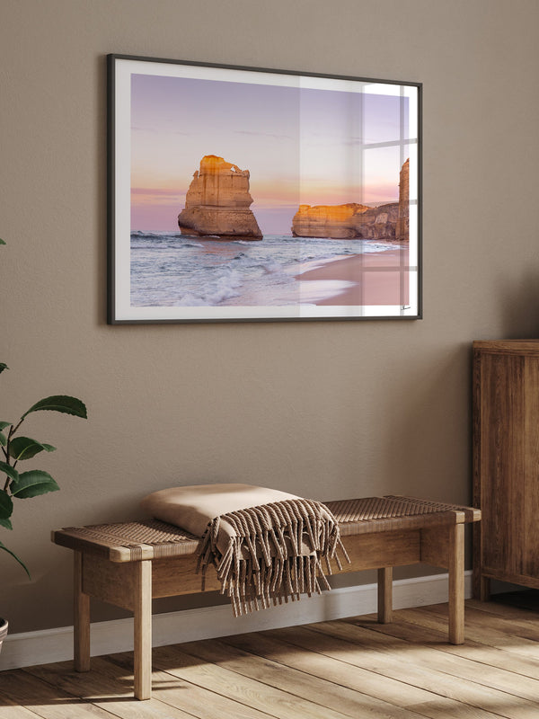 Gibson Steps 03 - Great Ocean Road — framed wall art print styled in a room · Australia Unseen