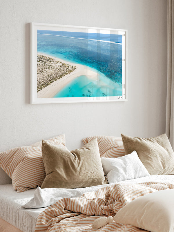 Turquoise Bay — framed wall art print styled in a room · Australia Unseen