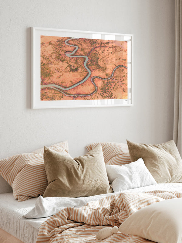 Loose Threads — framed wall art print styled in a room · Australia Unseen