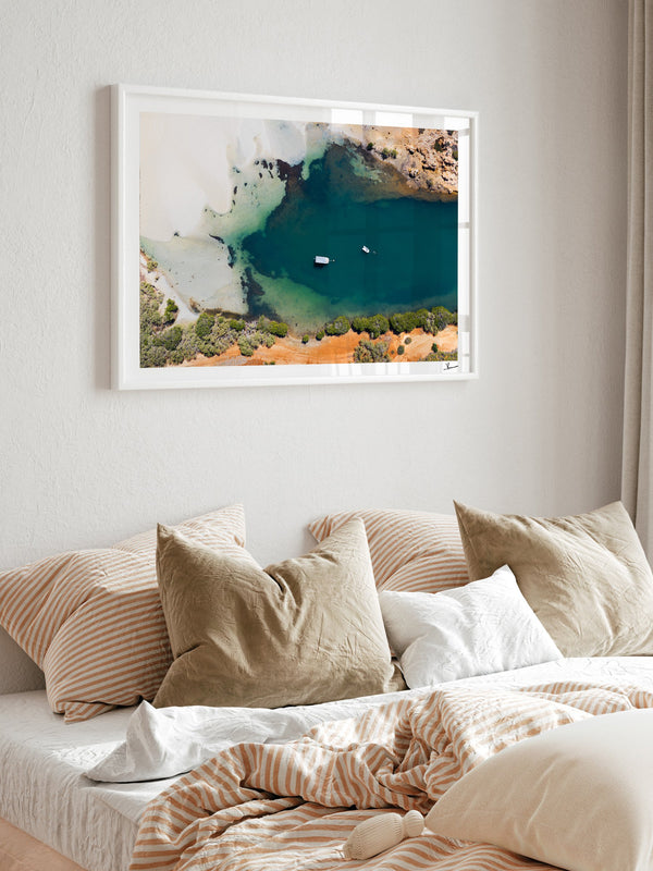 Yardie Creek — framed wall art print styled in a room · Australia Unseen