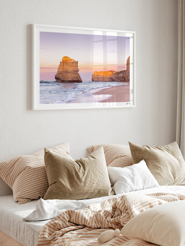 Gibson Steps 03 - Great Ocean Road — framed wall art print styled in a room · Australia Unseen