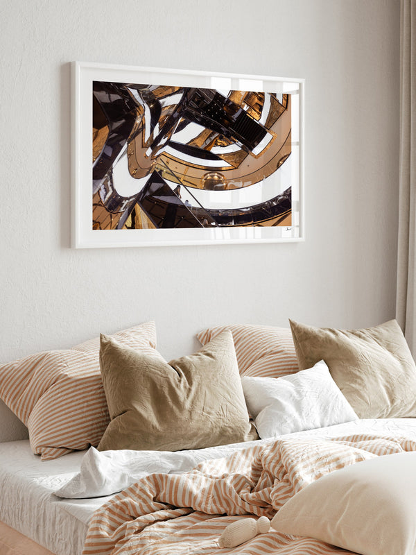 Mirror Atrium — framed wall art print styled in a room · Australia Unseen
