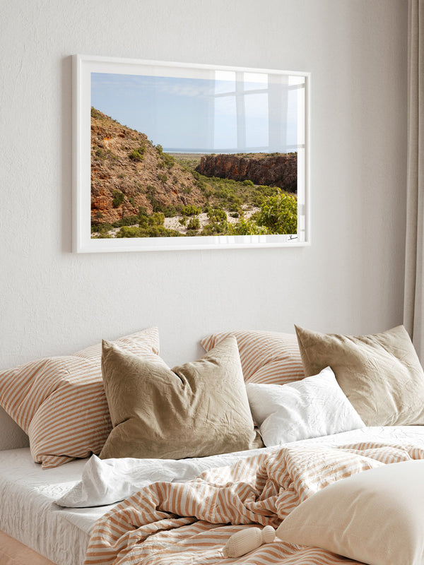 Mandu Mandu Gorge — framed wall art print styled in a room · Australia Unseen
