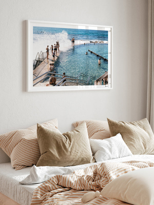 Bronte Pool — framed wall art print styled in a room · Australia Unseen