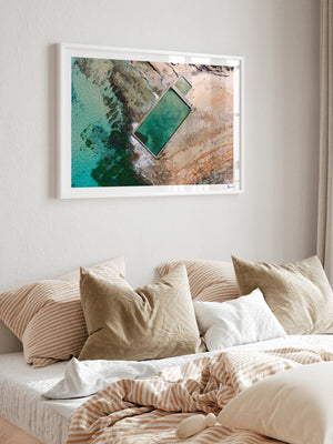 Bulli Rock Pool — framed wall art print styled in a room · Australia Unseen
